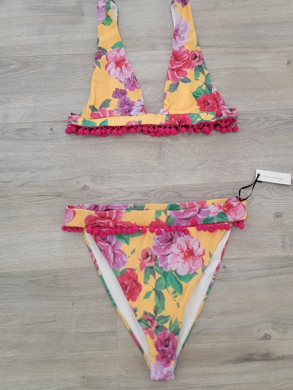 Lovers and Friends Fiesta Bikini Top and Bottom sz Large Festive Floral - Picture 3 of 8